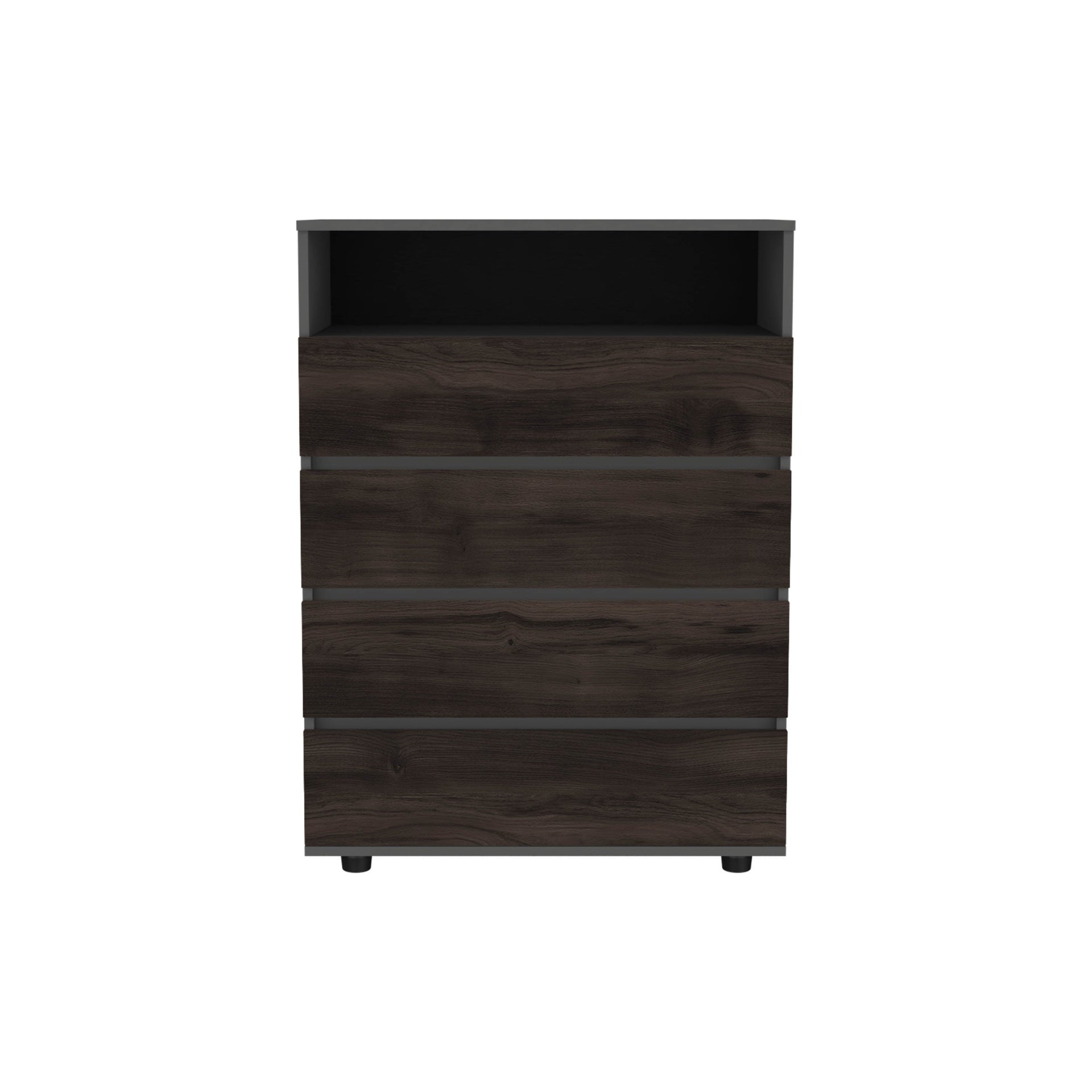 Alpine 4-Drawer Dresser With Spacious Storage And Modern Handles, Matt Grey