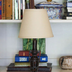 Slant Empire Hardback Lampshade with Bulb Clip, Beige