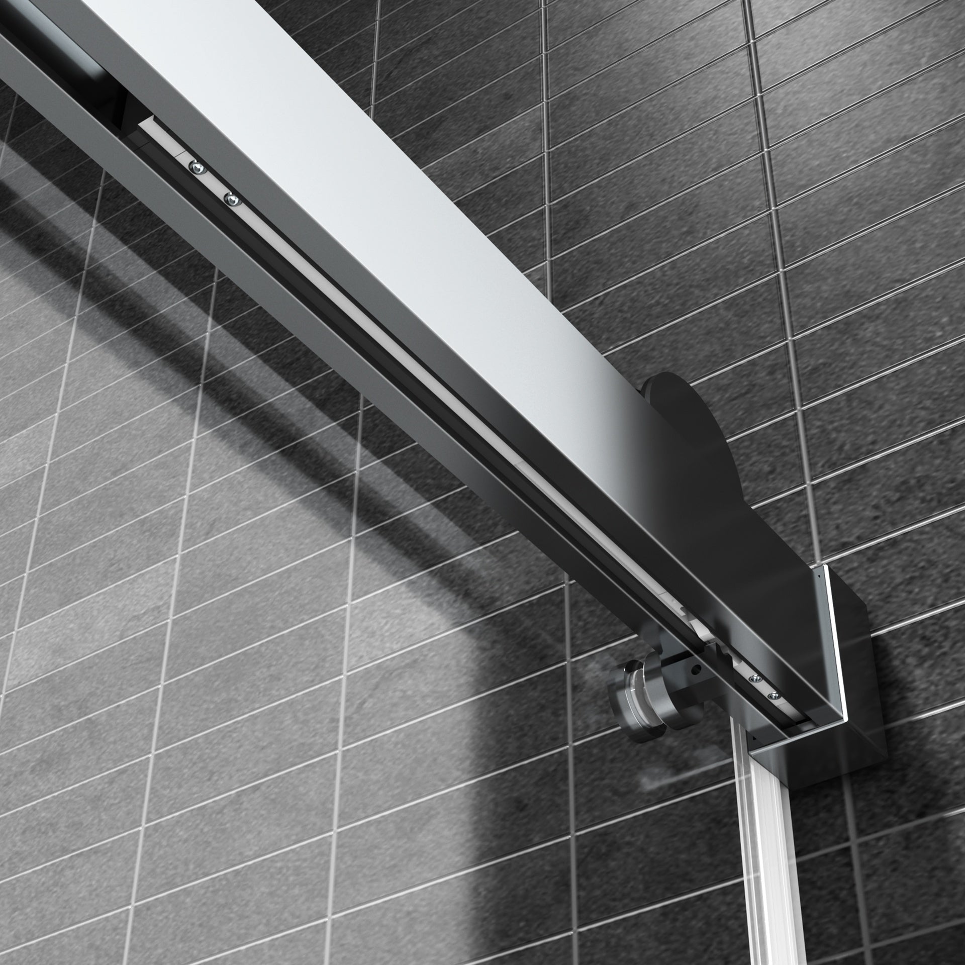 Top Rail Only, Stainless Steel Top Track with Buffer for Shower Door, 24D01P02-60CHX