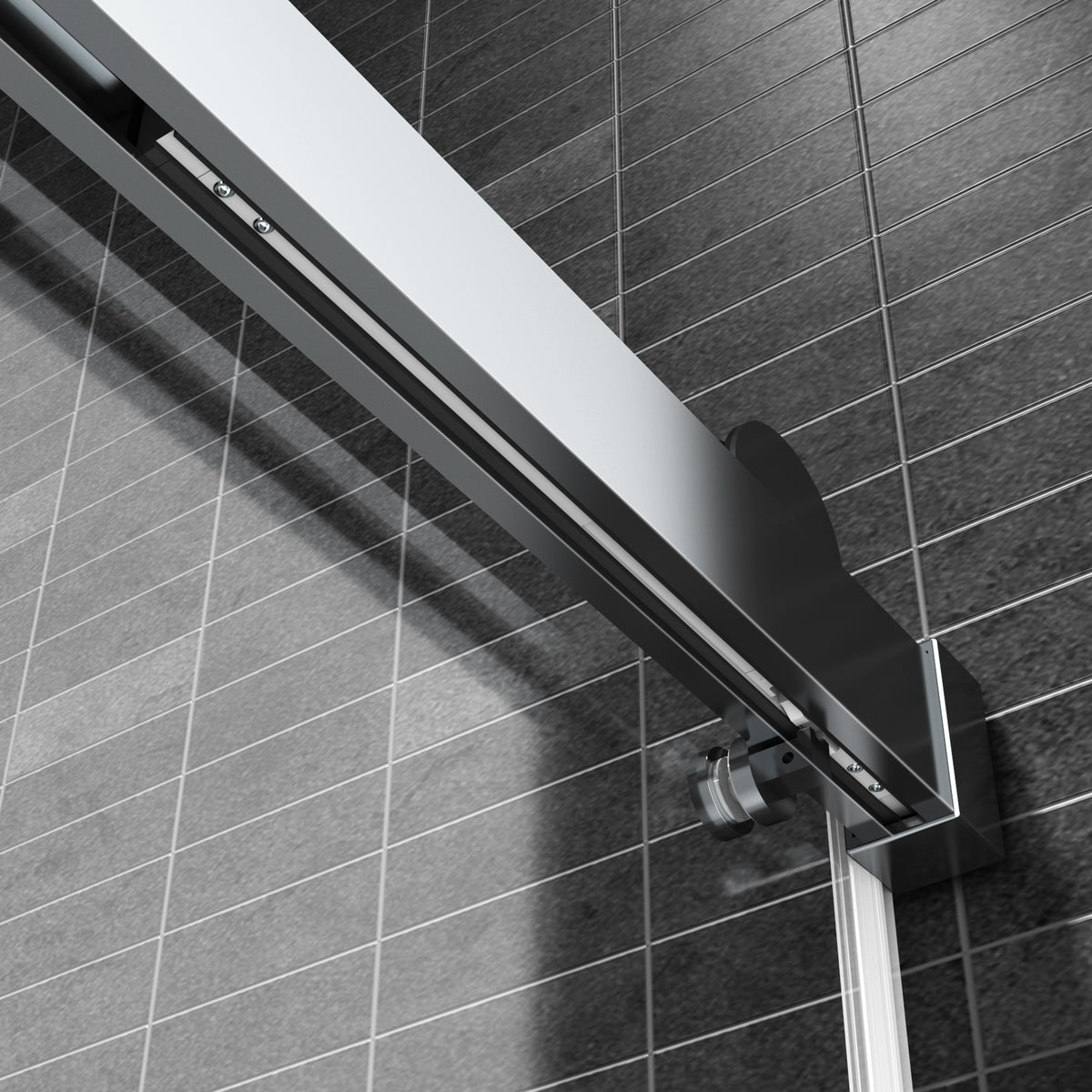 Top Rail Only, Stainless Steel Top Track with Buffer for Shower Door, 24D01P02-60CHX