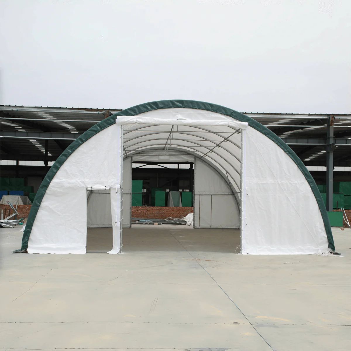 Single Truss Arch Storage Shelter W30'xL40'xH15' 11oz PE