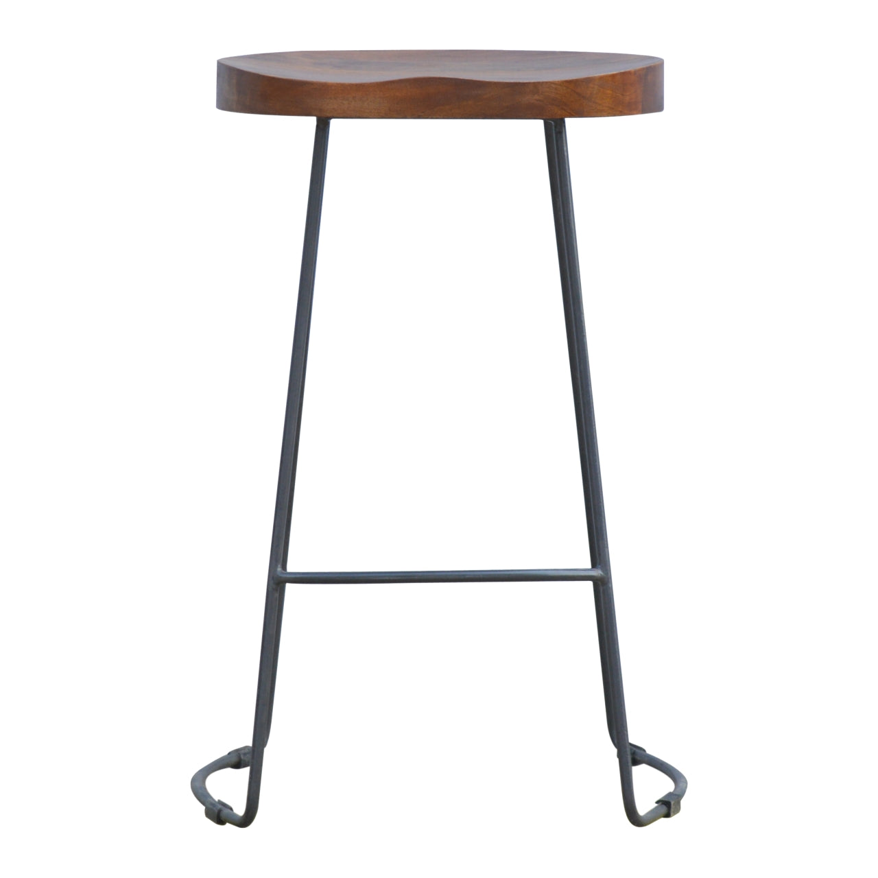Industrial Chunky Bar Stool, Brown and Black