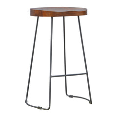 Industrial Chunky Bar Stool, Brown and Black