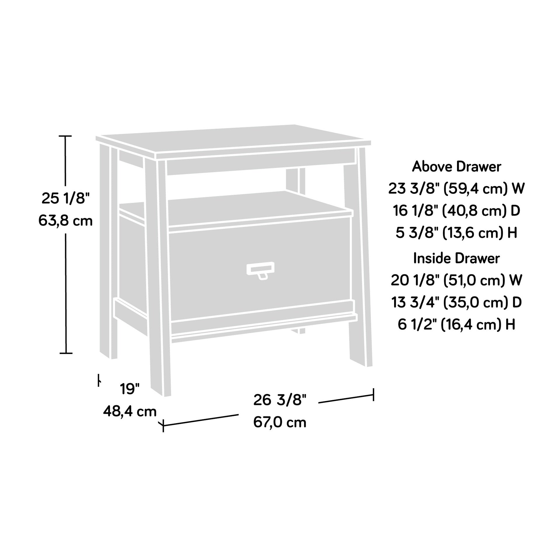 Night Stand, Brown finish