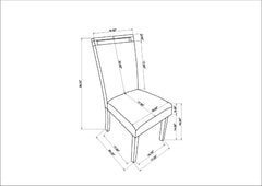 Contemporary Full Back Upholstered Dining Side Chair 2pc Set Gray Standard Height Dining Room Wooden Furniture