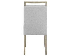 Contemporary Full Back Upholstered Dining Side Chair 2pc Set Gray Standard Height Dining Room Wooden Furniture