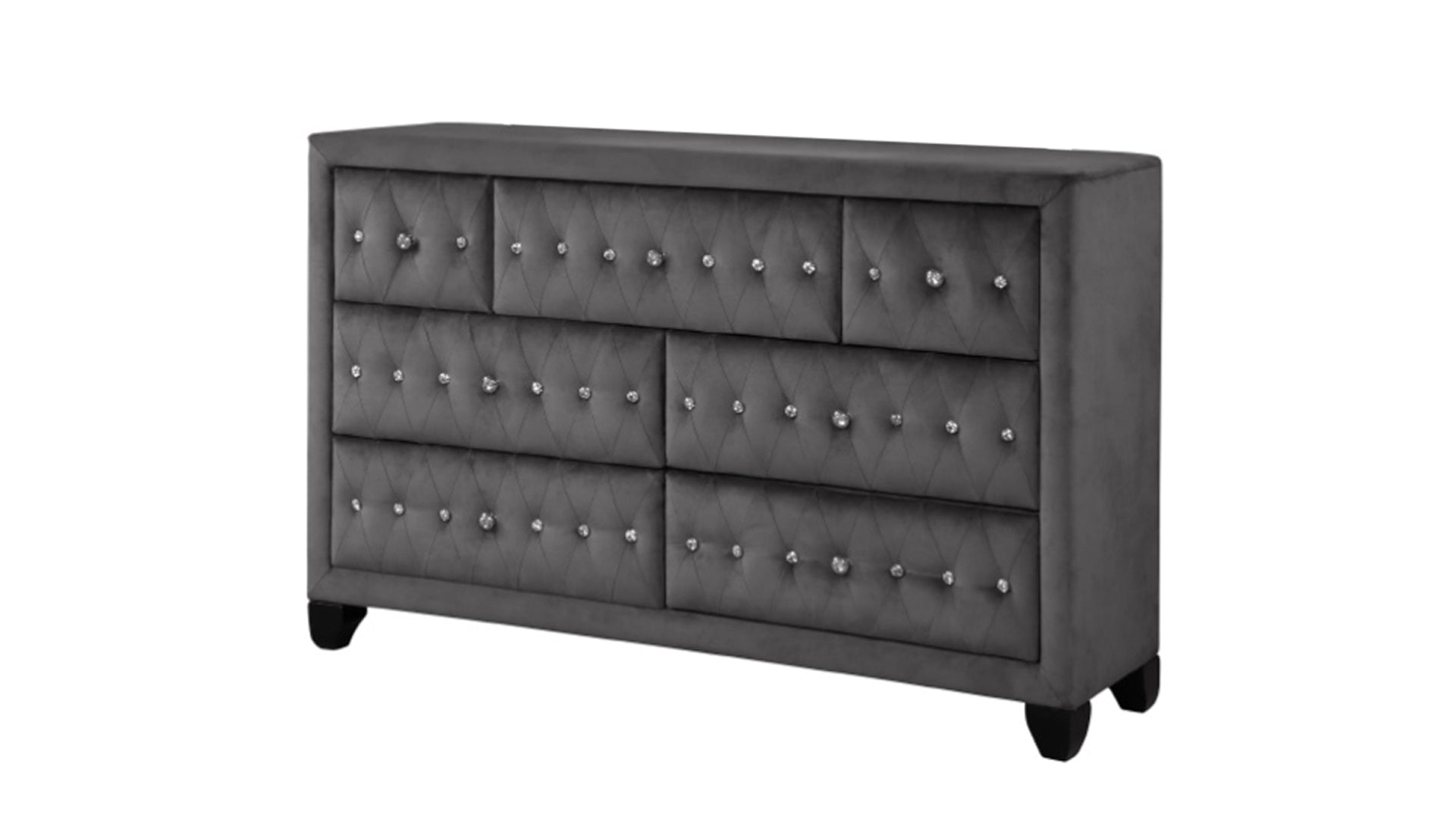 Encore Modern Style Tufted and Upholstered King 4PC Bedroom set made with wood in Gray(NJ INVENTORY)