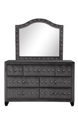 Encore Modern Style Tufted and Upholstered King 5PC Bedroom set made with wood in Gray(NJ INVENTORY)