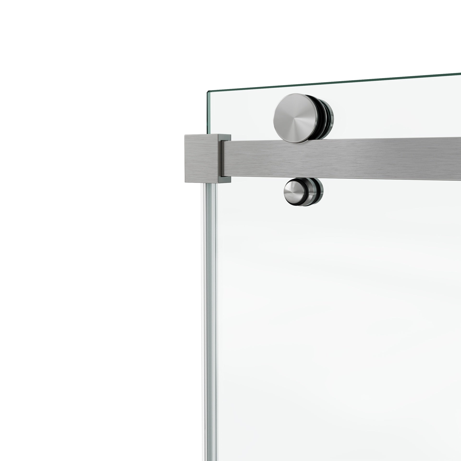 72*76"Fixed & Sliding Shower Door, Square Tube Hardware, Clear Glass Shower Door, 3/8″ (10mm) SGCC Tempered Glass, Stainless Steel