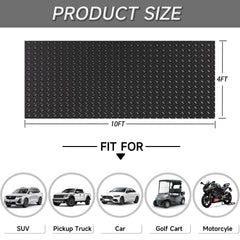 Thickened Diamond 4 ft. x 10 ft. Black PVC Garage Flooring Rolls(40 sq. ft.)