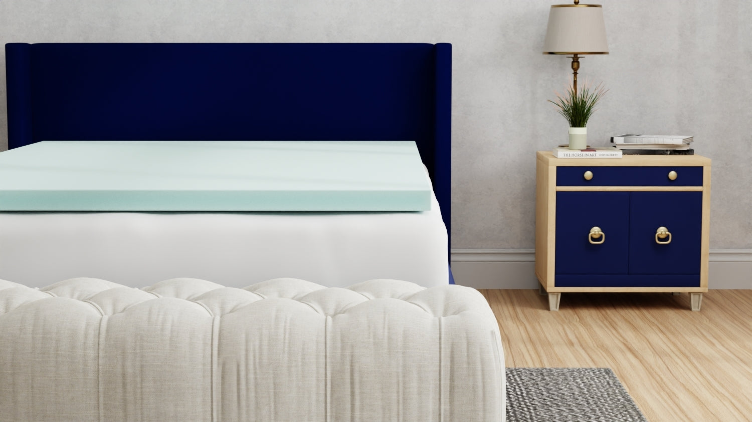 Omne Sleep Plush 3 Inch Full Memory Foam Cooling Mattress Topper