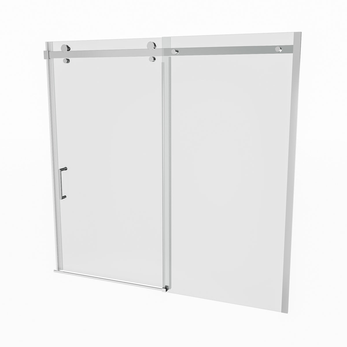 56-60 in. W x 58 in. H Mod Semi-Frameless Sliding Bathtub Door in Chrome with 5/16 in. (8mm) Clear Glass