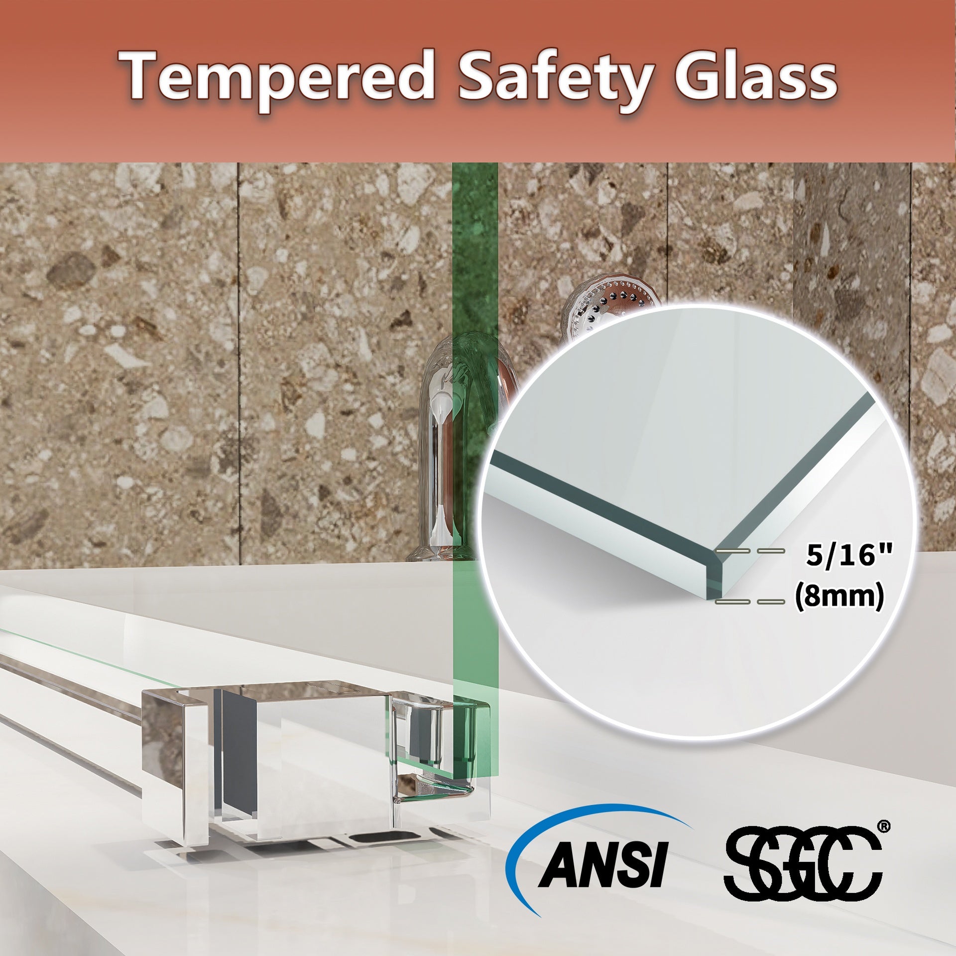 56-60 in. W x 58 in. H Mod Semi-Frameless Sliding Bathtub Door in Chrome with 5/16 in. (8mm) Clear Glass