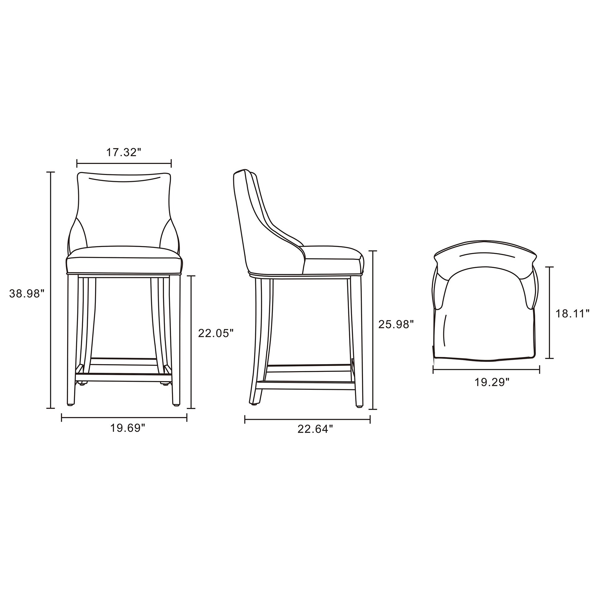 Counter Stool in Tan