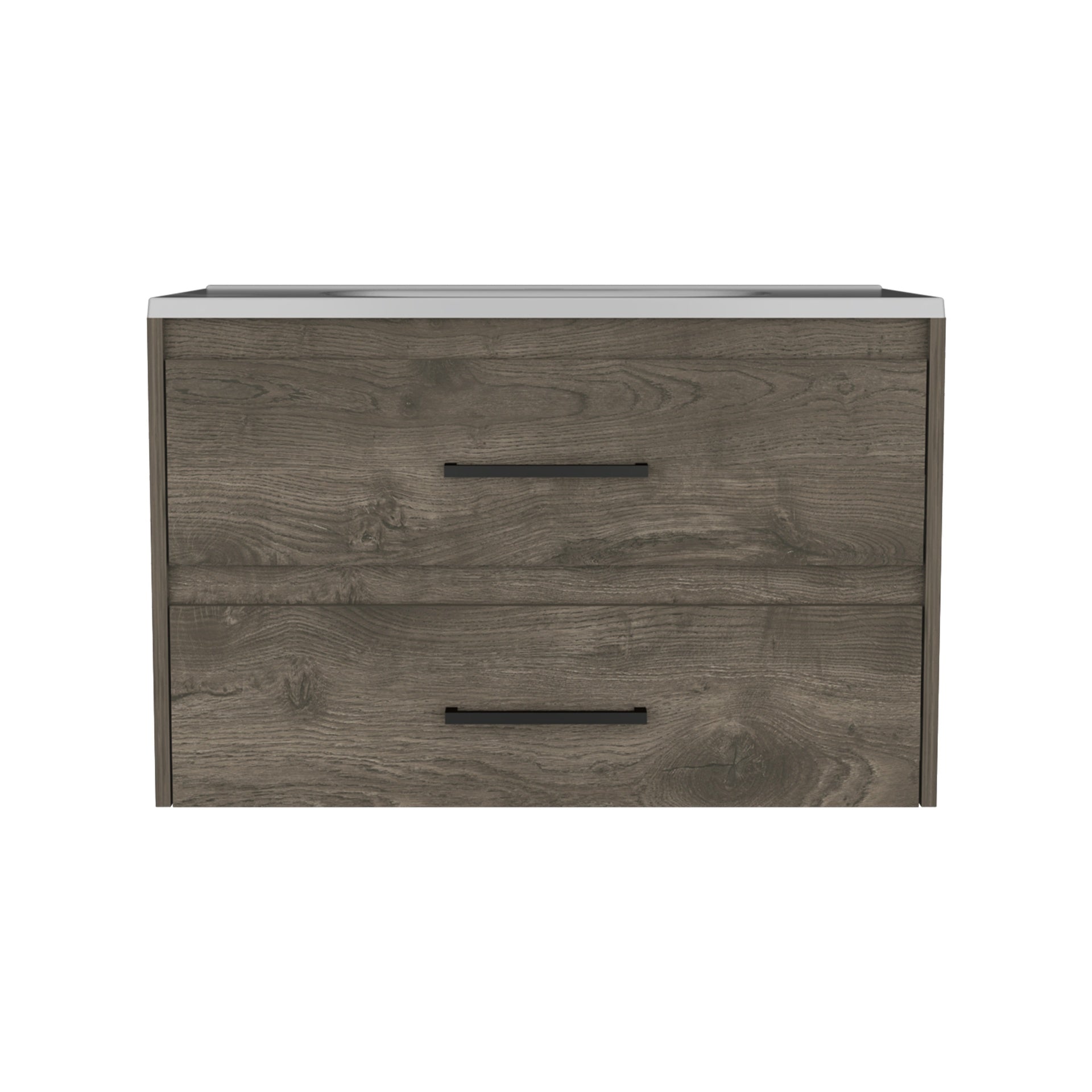 Praga Floating Vanity Sink with 2-Drawers  Dark Brown / White