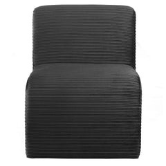 Winne Black Upholstered Curved Armless Accent Chair