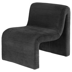 Winne Black Upholstered Curved Armless Accent Chair