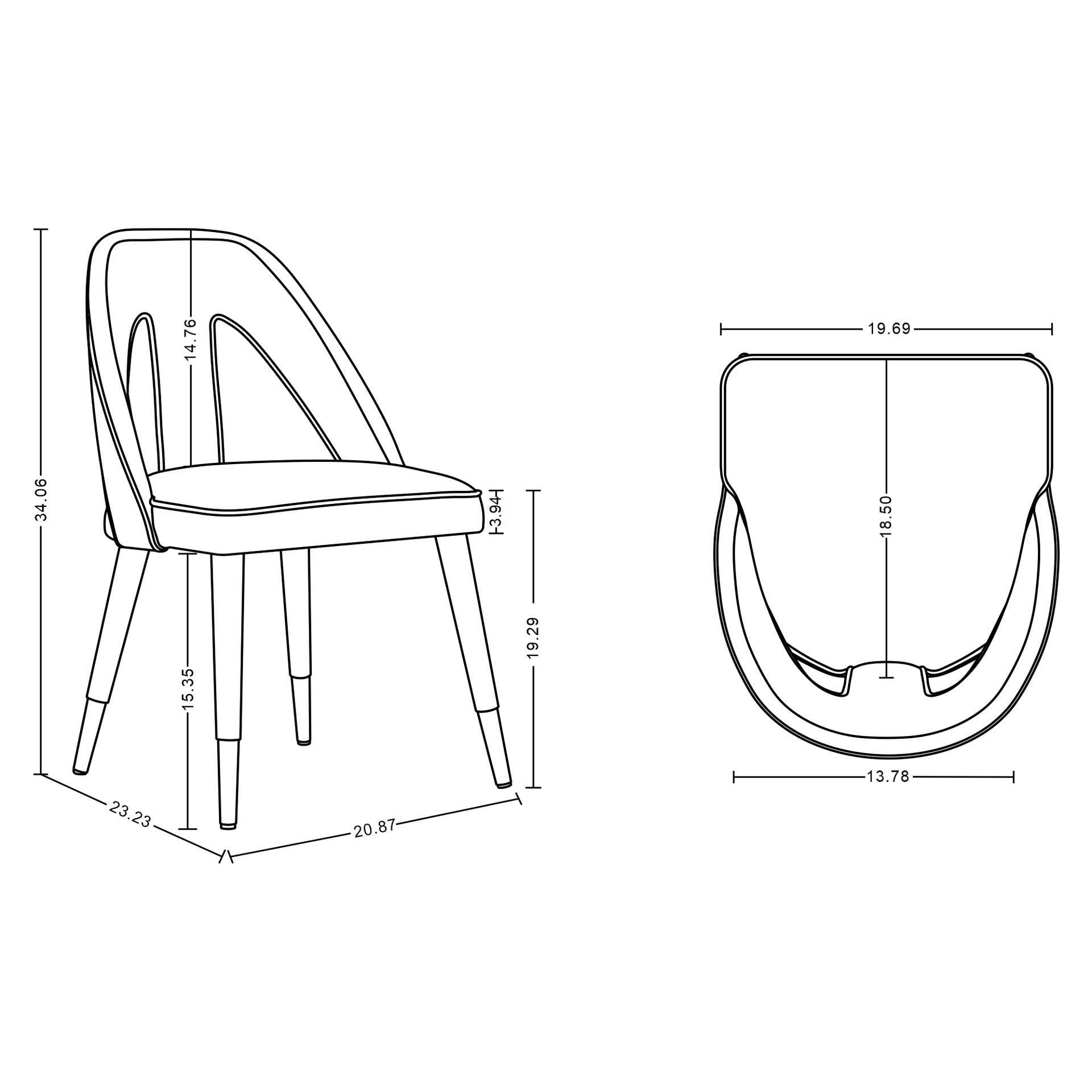 Dining Chair in Midnight Blue
