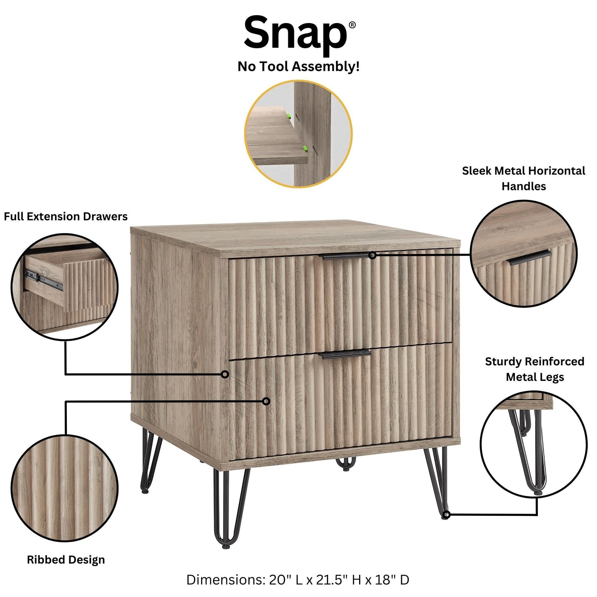 Nightstand in Rustic Gray