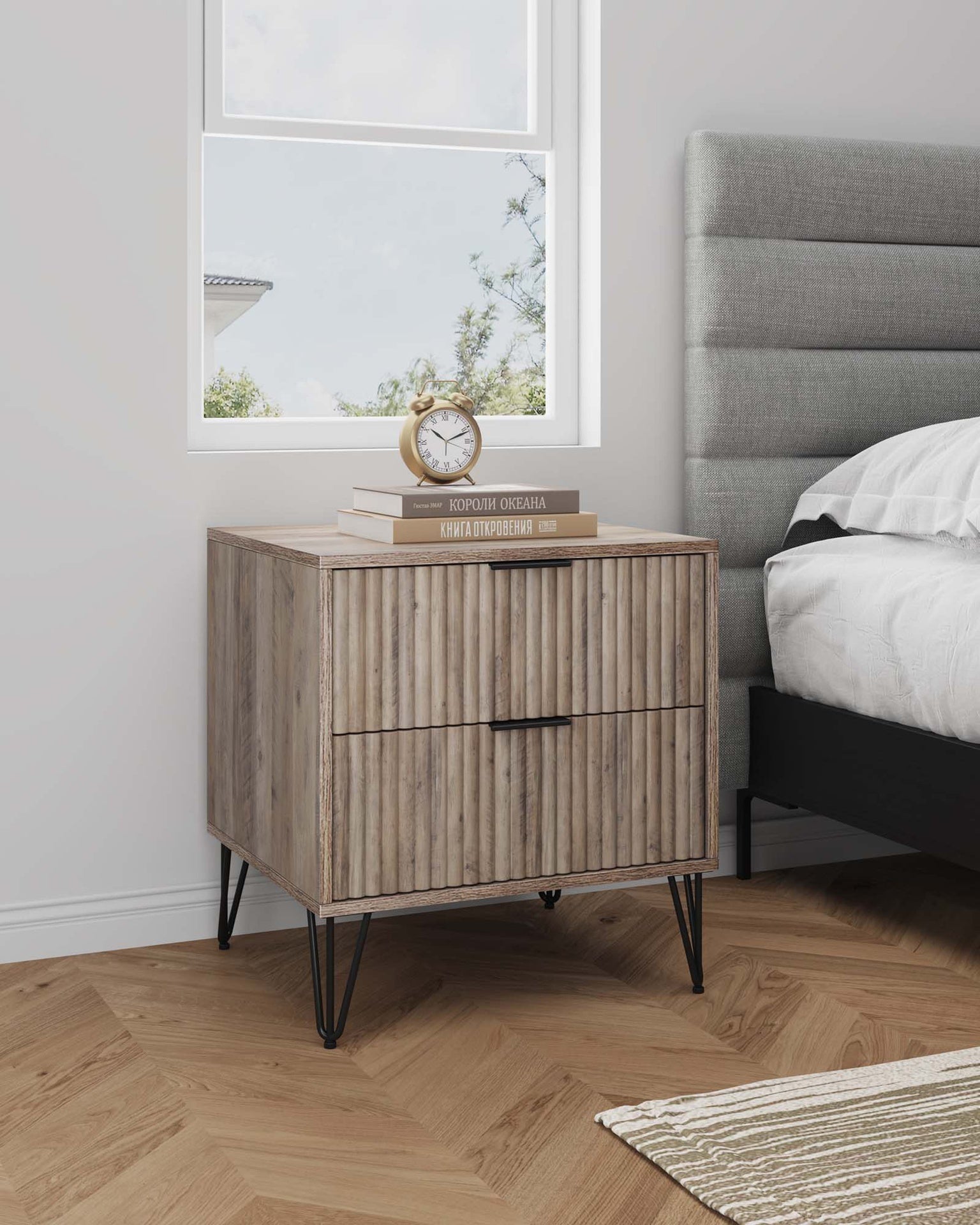 Nightstand in Rustic Gray
