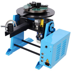 66LBS / 30KG Rotary Welding Positioner Turntable Table, 0-90° Heavy Duty Welding Positioner Manual Tilt Welding Table, 110V,with 3-Jaw Lathe Chuck & Welding Torch Stand Holder