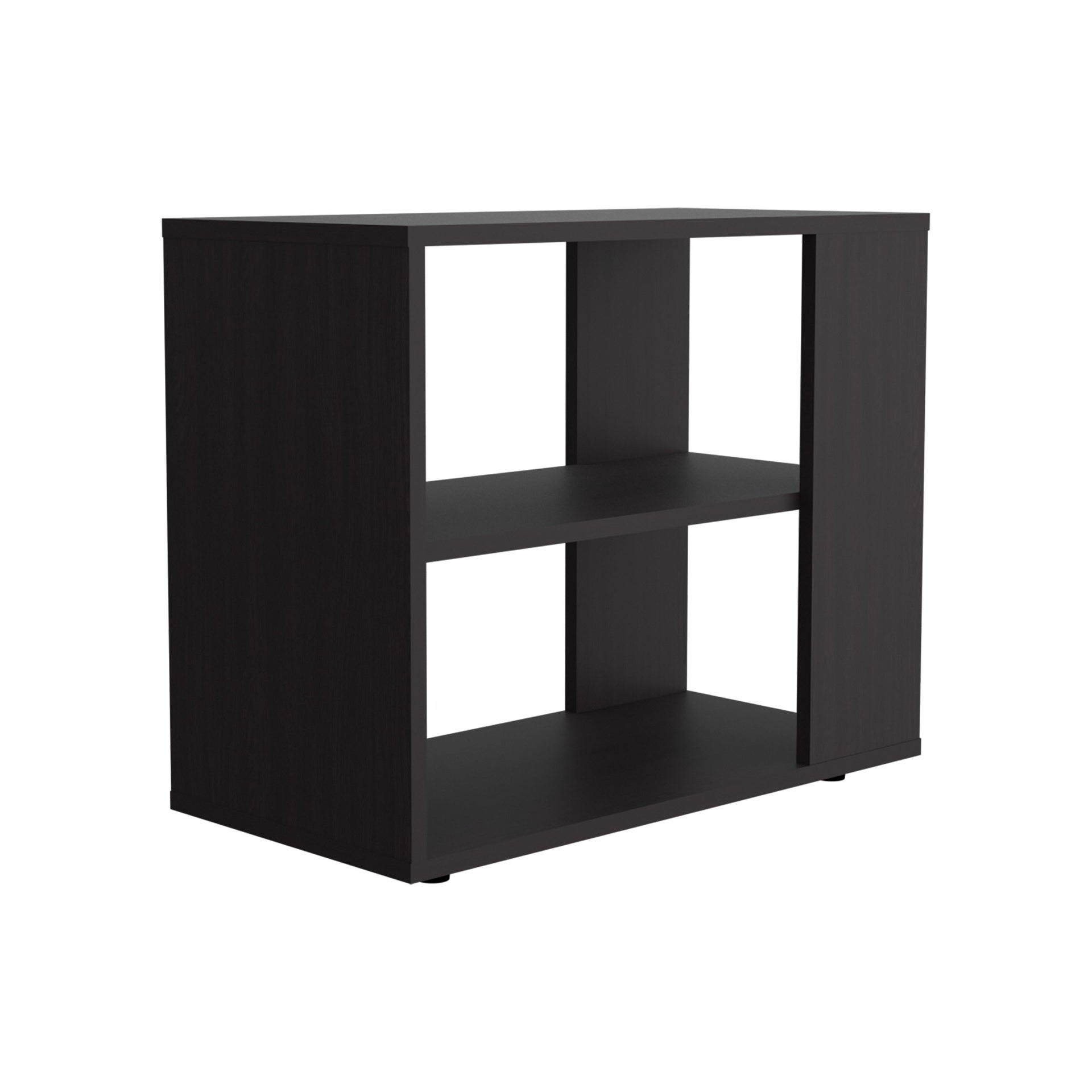 Garden 19,7" High Side Table , End Table, Sofa Table with Two Shelves Black
