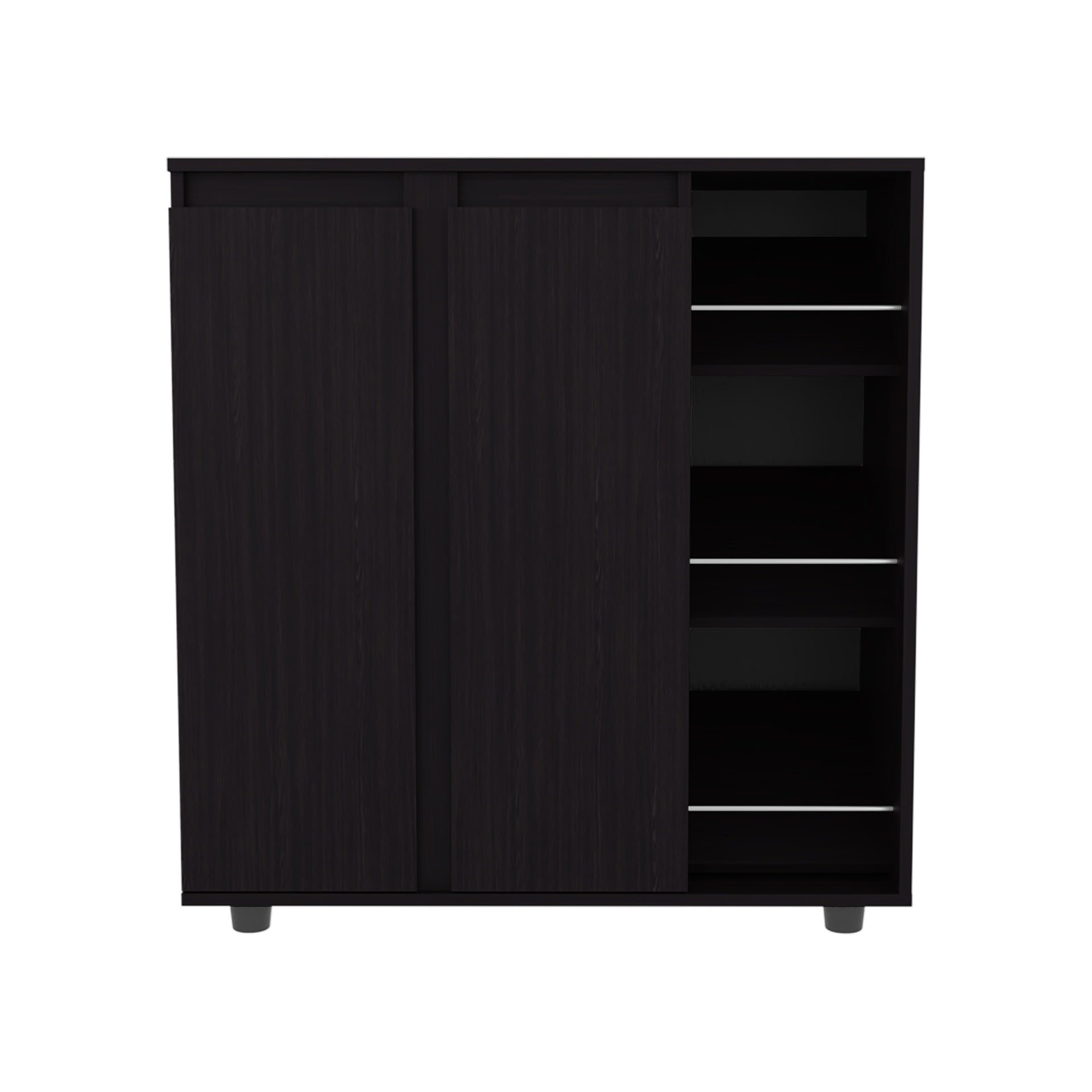 Houck Shoe Rack with 3 Side Tiers, Compact Storage for Shoes, Boots, and Accessories Organizer