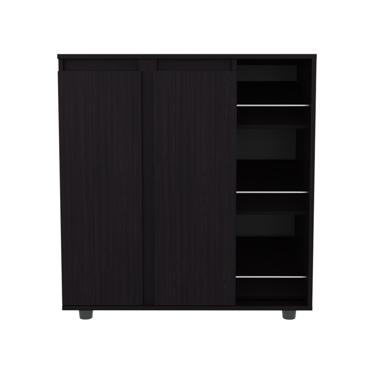 Houck Shoe Rack with 3 Side Tiers, Compact Storage for Shoes, Boots, and Accessories Organizer