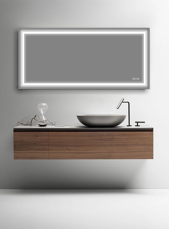 6028 inch  Bathroom LED mirror Anti- fog mirror with button