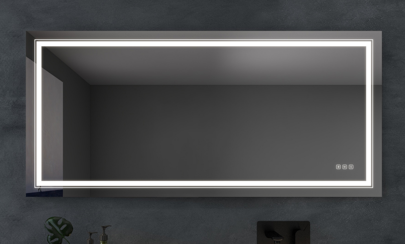 6028 inch  Bathroom LED mirror Anti- fog mirror with button