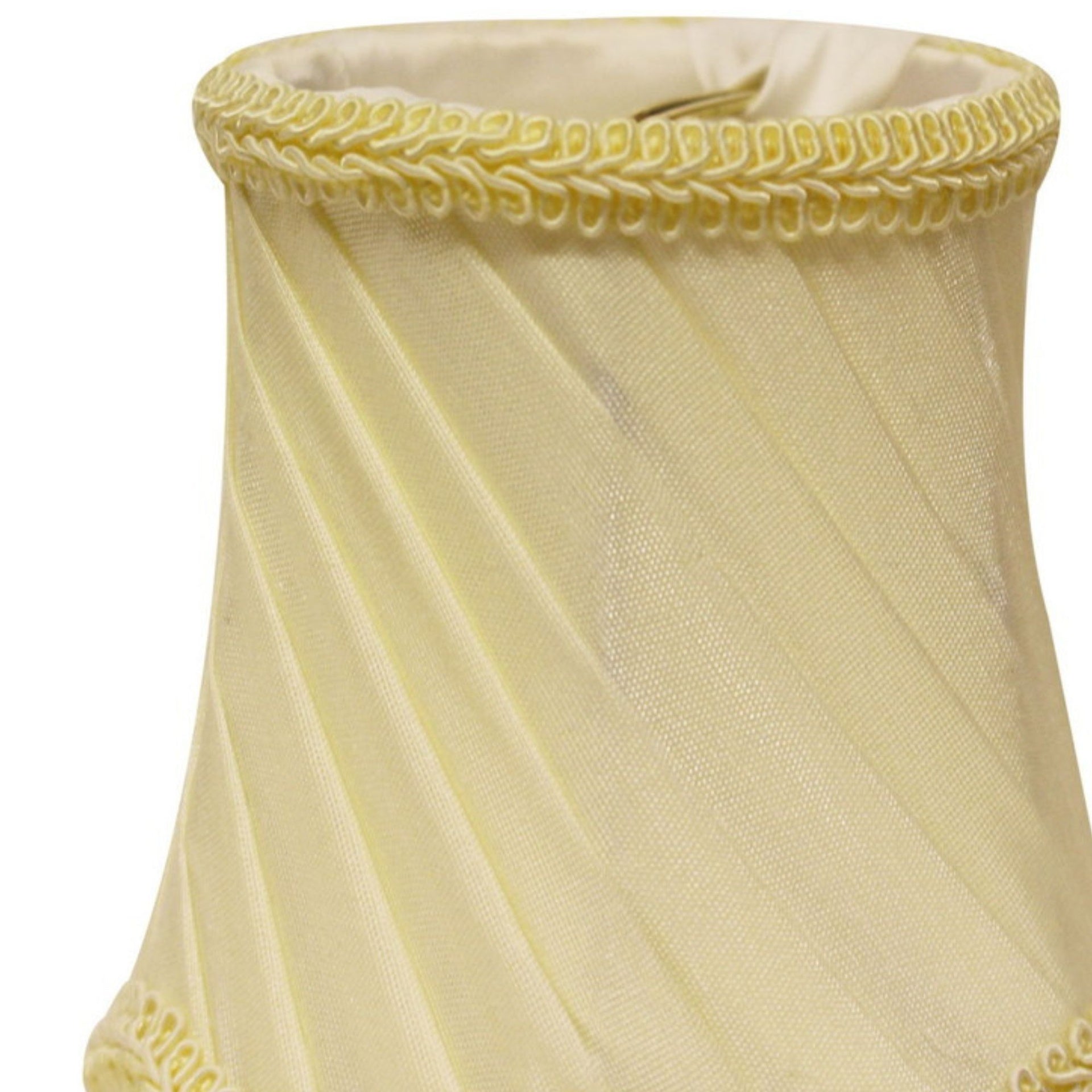 Slant Swirled Side Pleat Chandelier Lampshade with Flame Clip, Oyster (Set of 6)