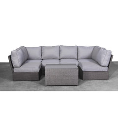 Fully Assembled 4-Person Outdoor Wicker Sectional Set with Cushions