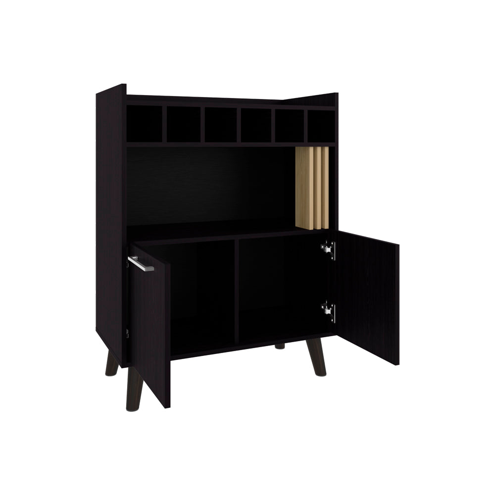 Mathiston Bar Cabinet , Living Room, Black/Light Oak