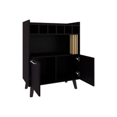 Mathiston Bar Cabinet , Living Room, Black/Light Oak