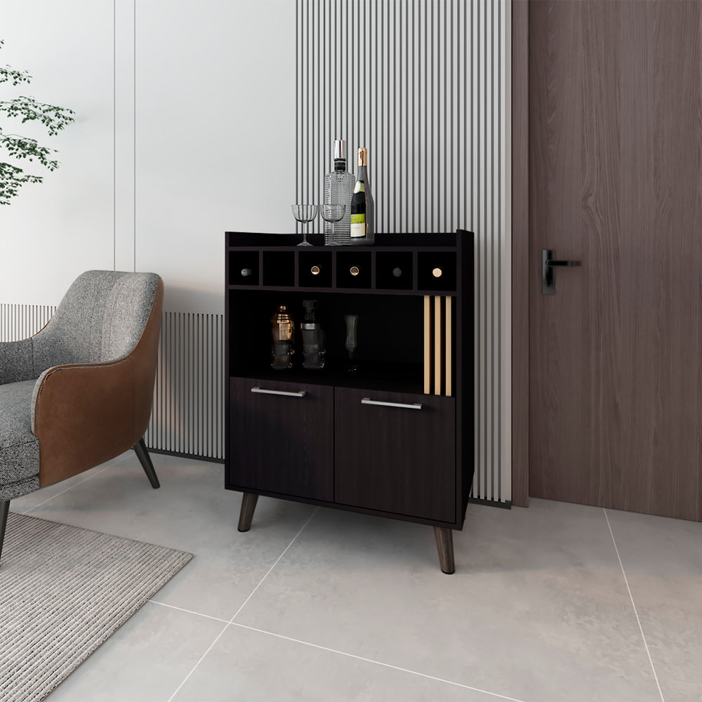 Mathiston Bar Cabinet , Living Room, Black/Light Oak