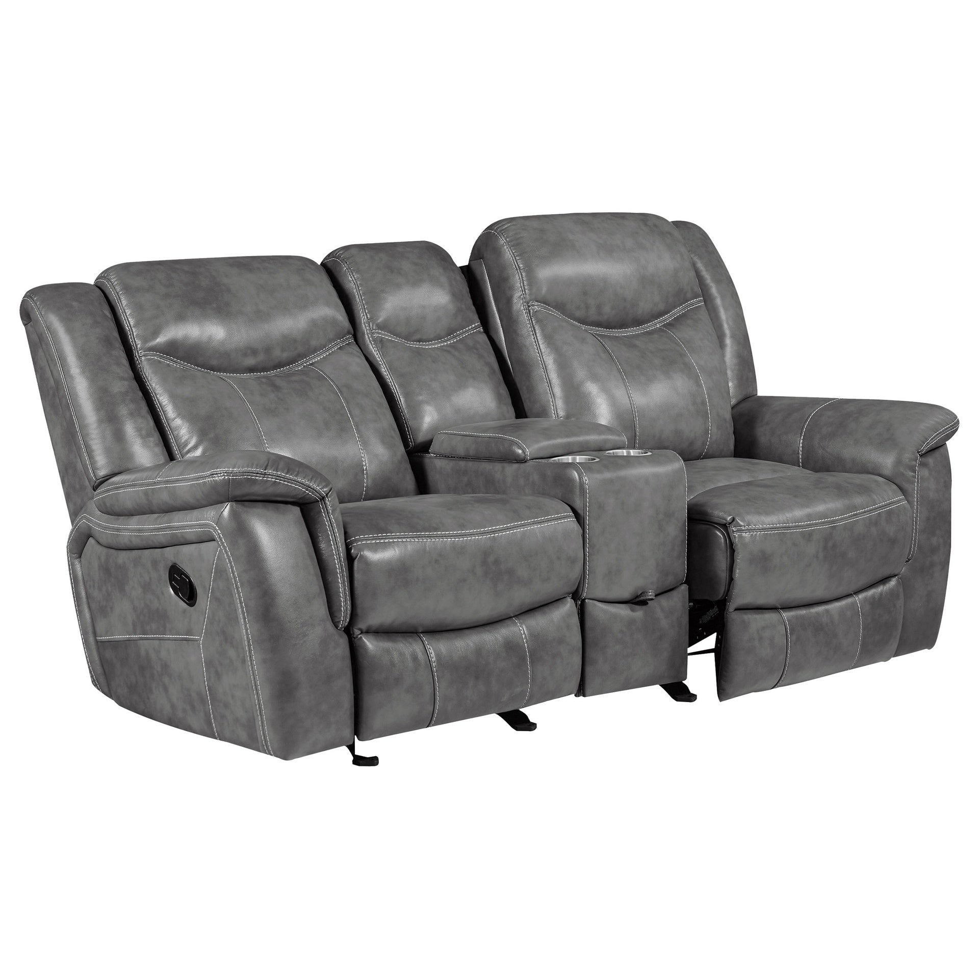 Carmen Cool Grey Motion Loveseat with Storage