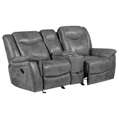 Carmen Cool Grey Motion Loveseat with Storage