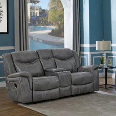 Carmen Cool Grey Motion Loveseat with Storage