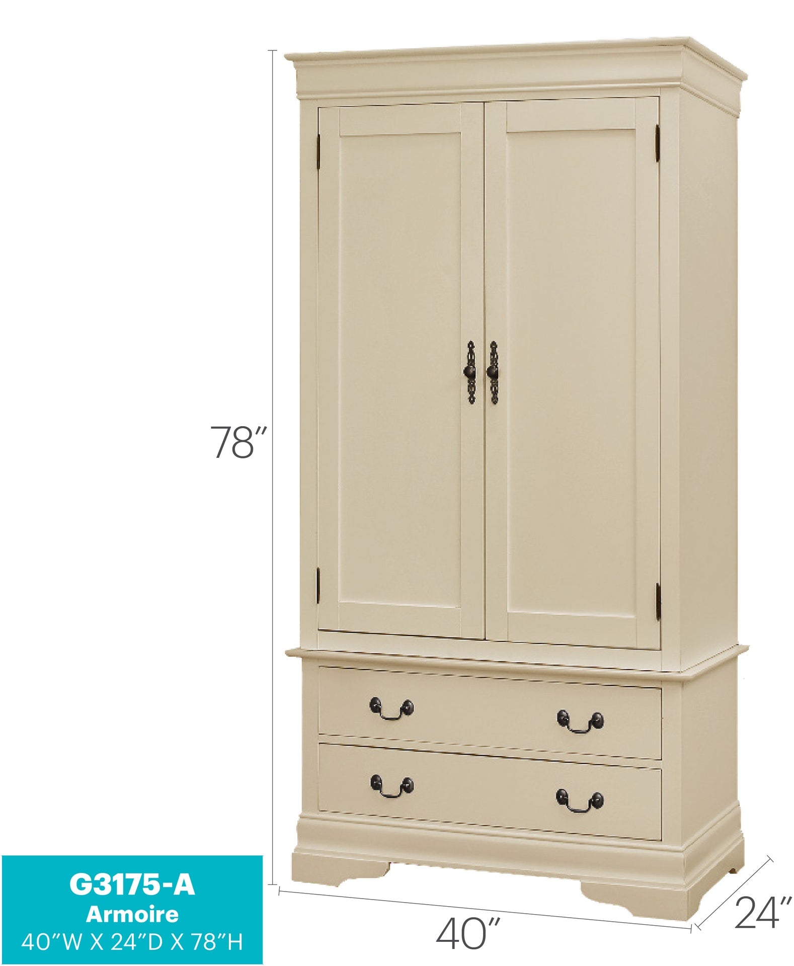 Elegant Traditional Beige Armoire