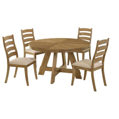 Kent Brown Oak 5-piece Dining Table Set
