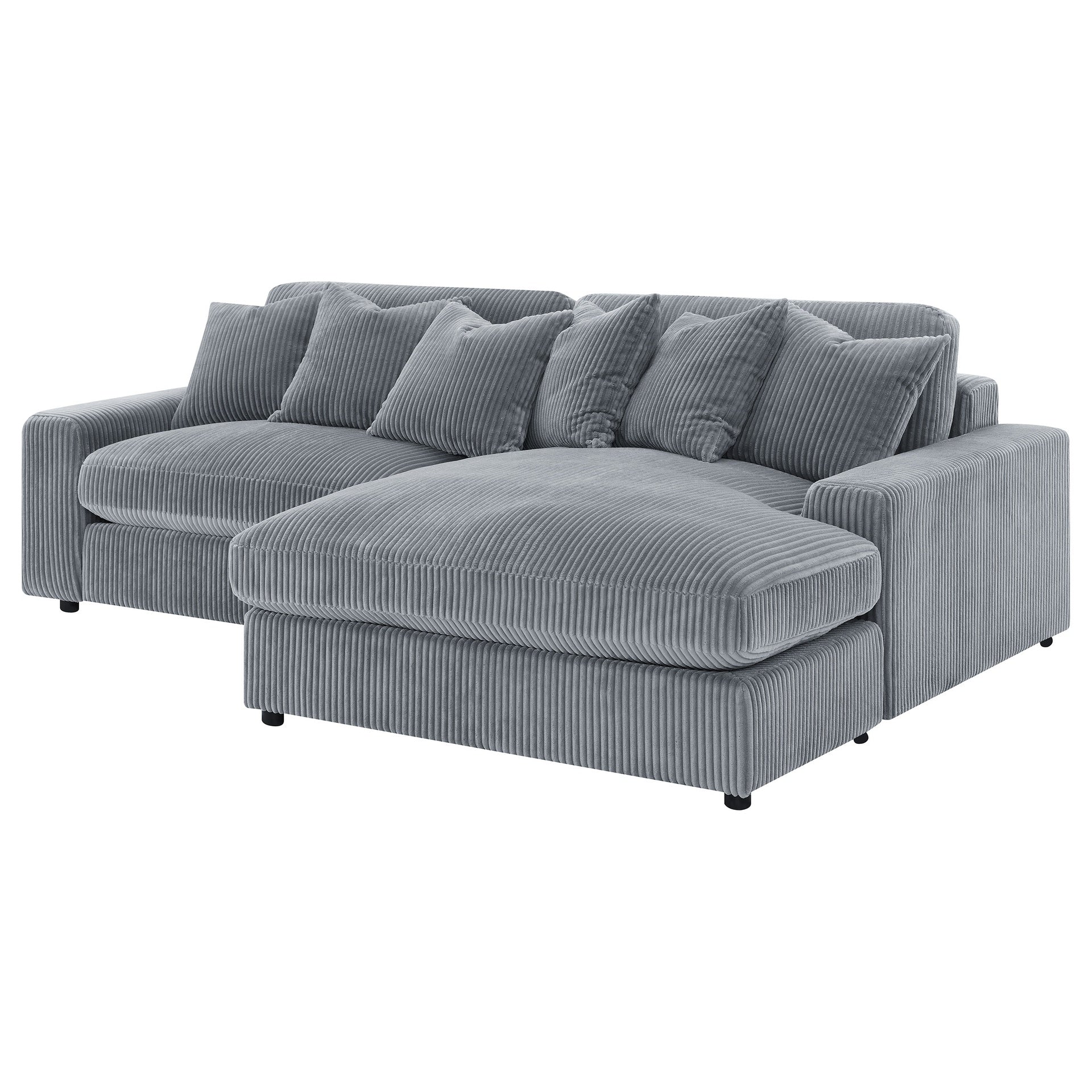Marcus Fog Track Arms Reversible Sectional with Pillows