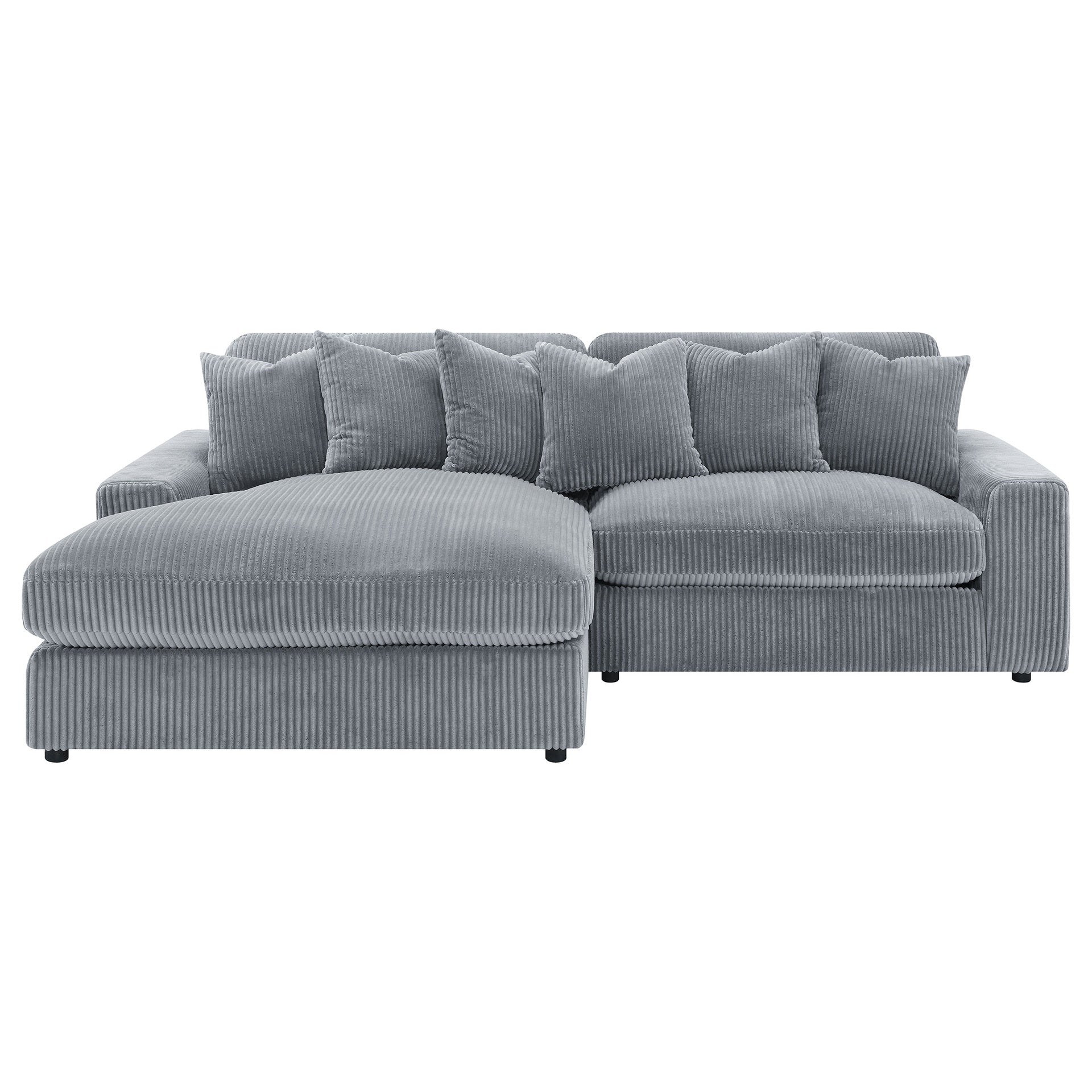 Marcus Fog Track Arms Reversible Sectional with Pillows