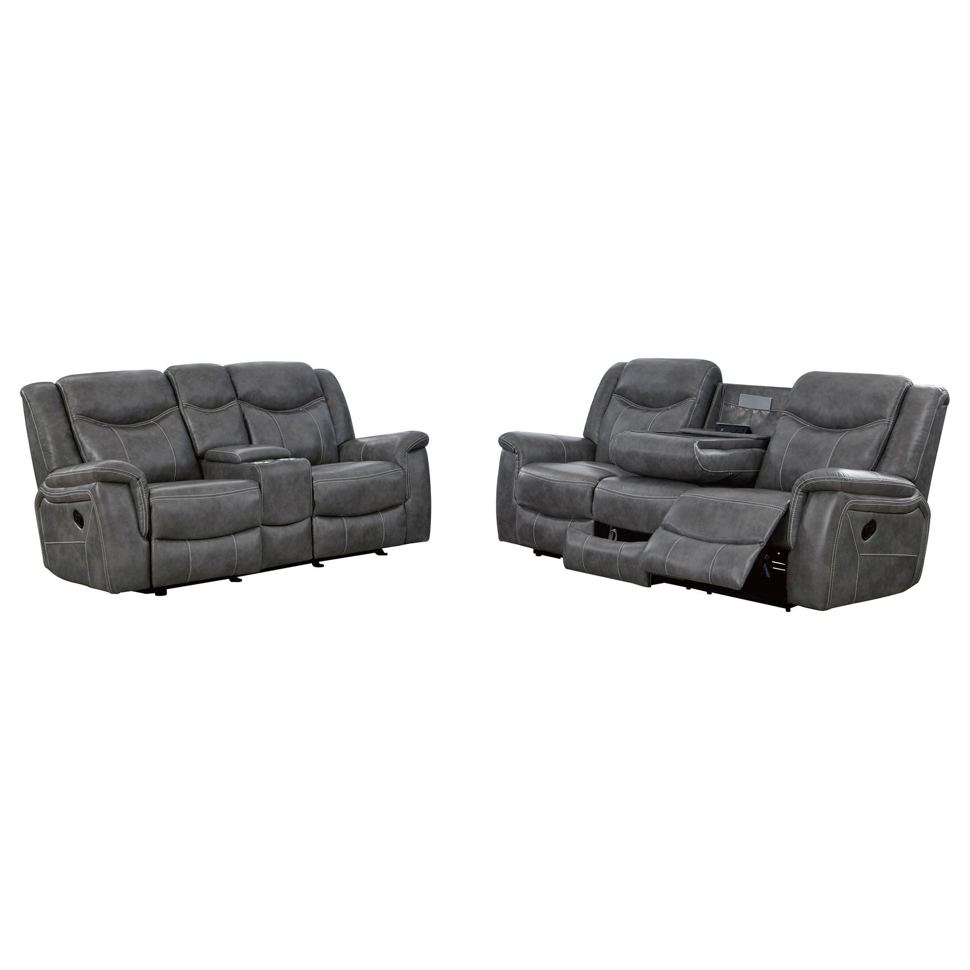 Masley Grey 2-piece Reclining Living Room Set