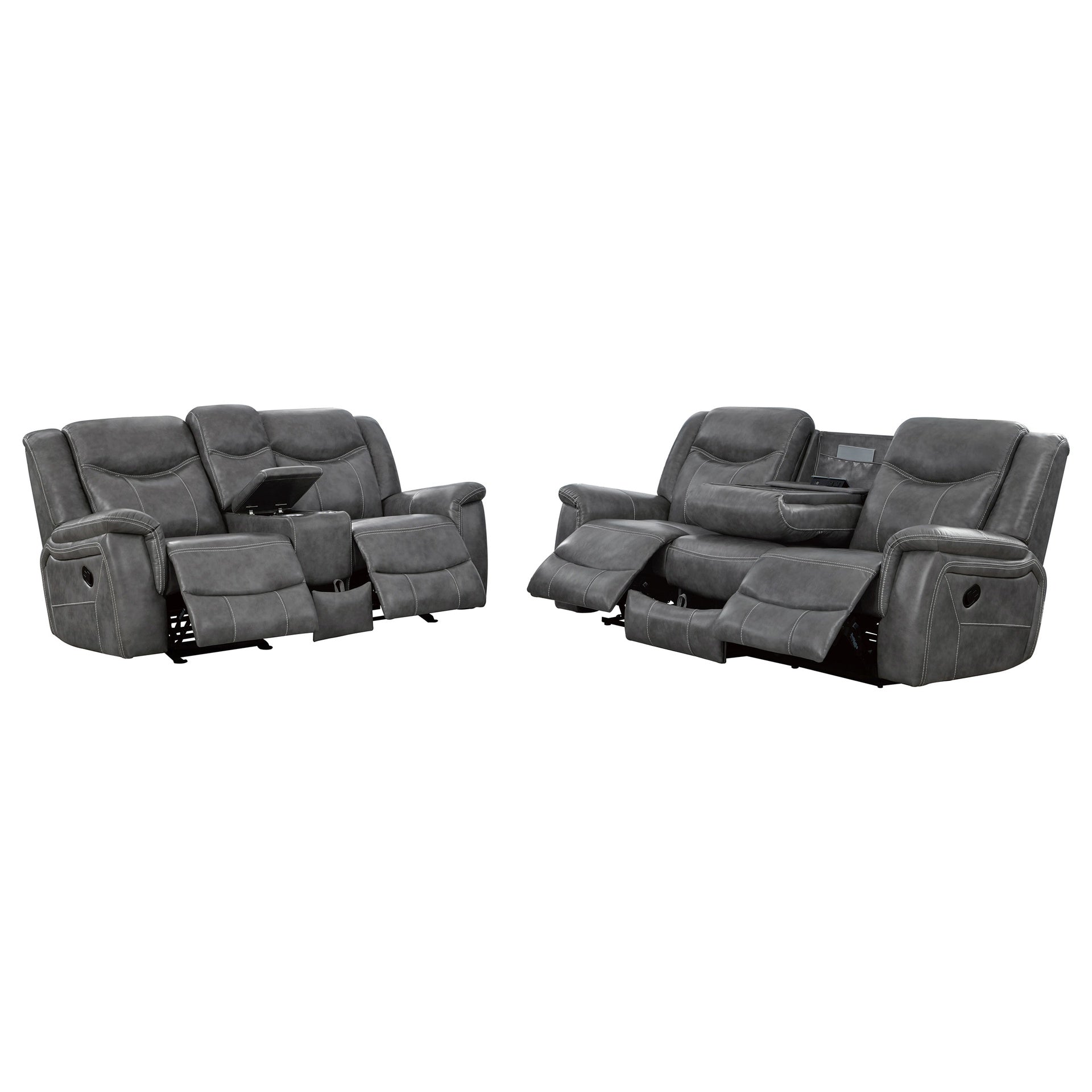 Masley Grey 2-piece Reclining Living Room Set