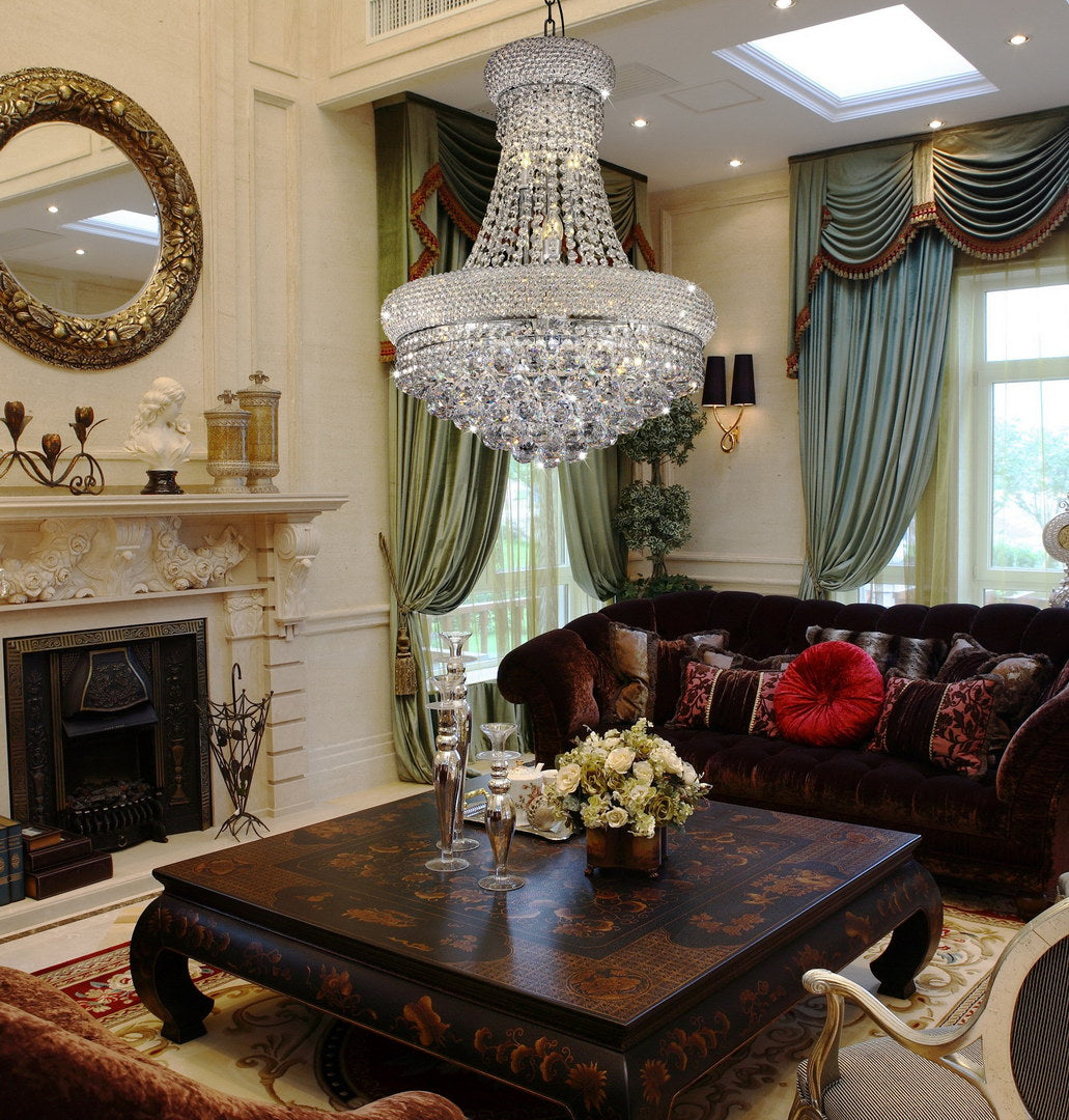 26" Tall Ceiling LED Lamp "Adagio Empire" with Crystal Accents