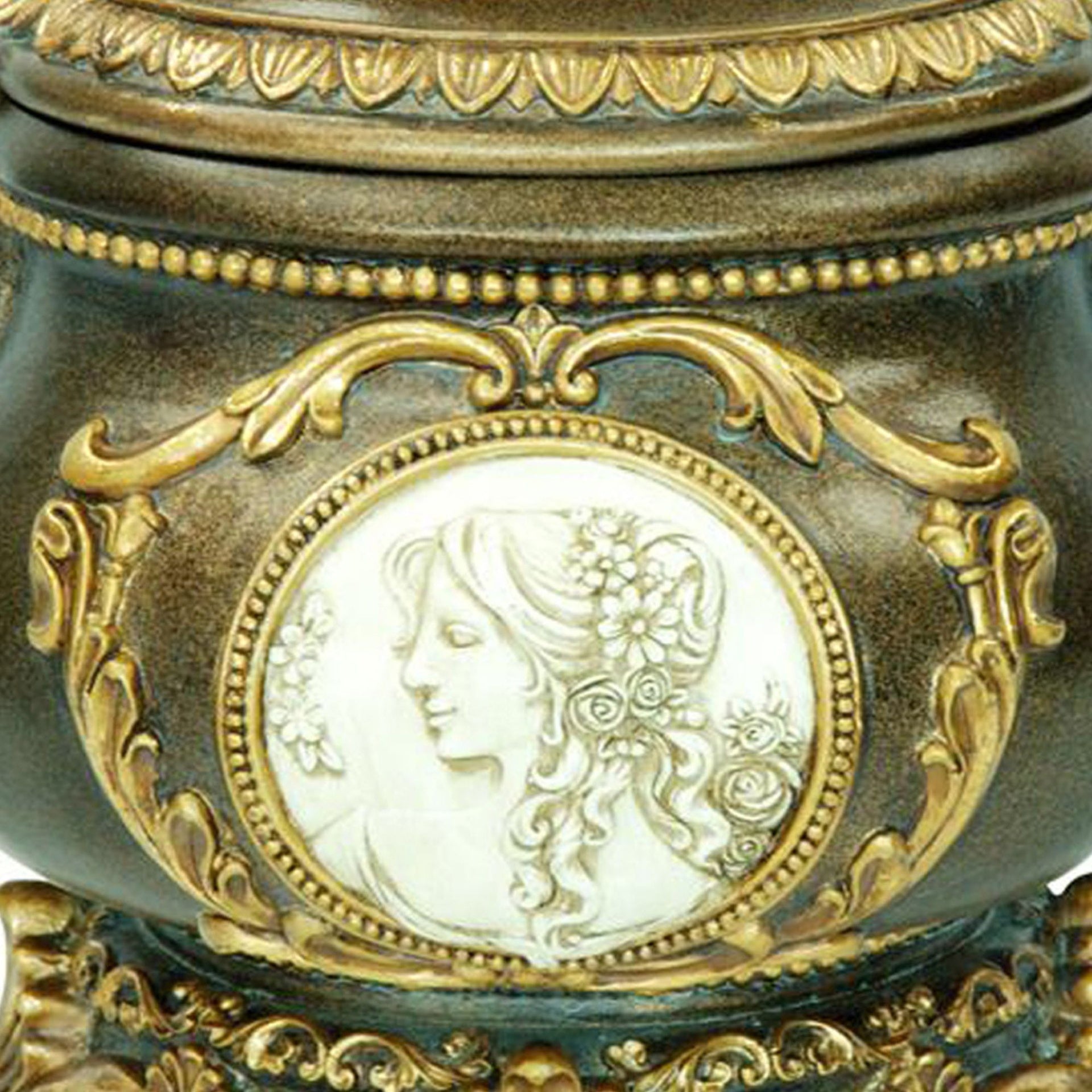 9" Tall Decorative Jewelry Box, Bronze finish