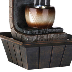 9.75" Tall Indoor Meditation Fountain with LED Light, Well Design