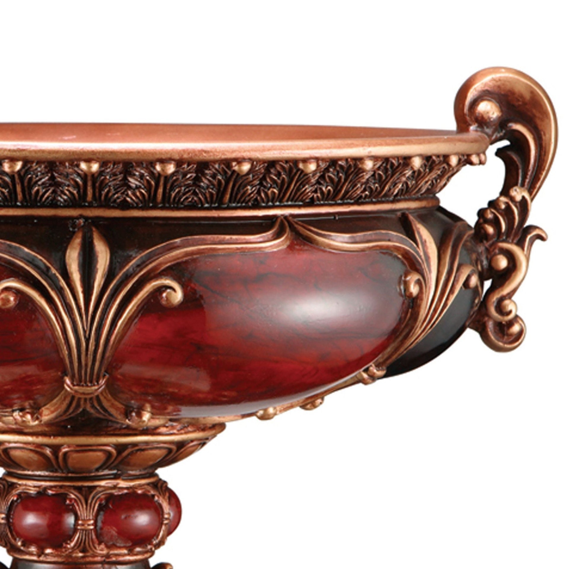 10" Tall Polyresin Decorative Fruit Bowl, Victorian Style