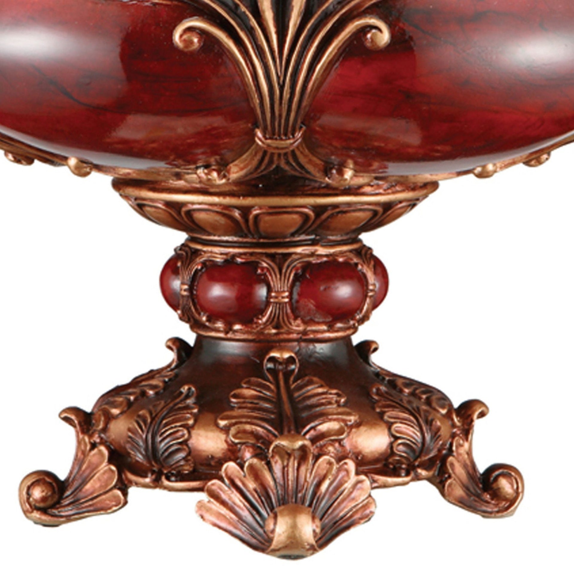 10" Tall Polyresin Decorative Fruit Bowl, Victorian Style