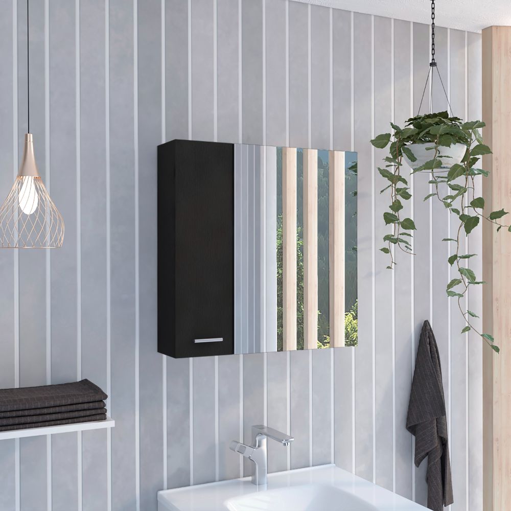 Kenya Medicine Cabinet, Mirror, Double Door, Four Interior Shelves
